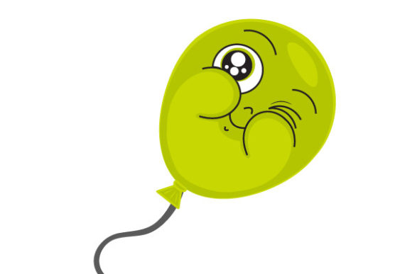 Bringing Joy to Your Designs with the Green Winking Balloon with Cute Cheeks