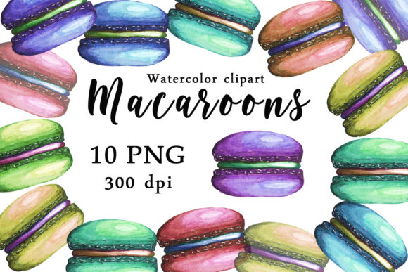 Elevate Designs with Watercolor Macaroons Clipart PNG