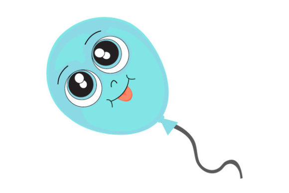Elevate Your Designs: The Versatility of Blue Balloon Graphics with Playful Faces