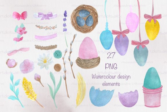 Elevating Spring Designs with High-Resolution Watercolor Illustrations for Happy Easter