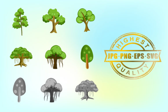 Enhancing Digital Projects with Various of Tree Collections Vector