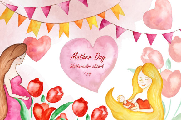 Evaluating Hand-Painted Watercolor Mother’s Day Clipart and PNG Assets