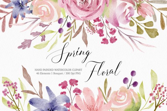 Evaluating the Professional Utility of Spring Pink Flowers Watercolor Clipart