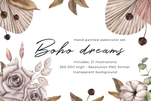 Integrating the Watercolor Boho Flowers Clipart Set into Professional Creative Workflows