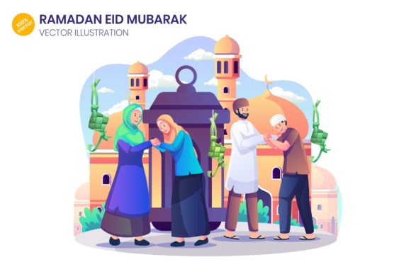 Ramadan Eid Mubarak Vector Illustration: Elevating Your Digital Celebrations with Scalable Design