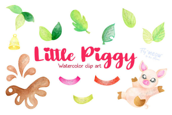 Strategic Branding with Watercolor Little Piggy Clip Art: A Guide for Creators