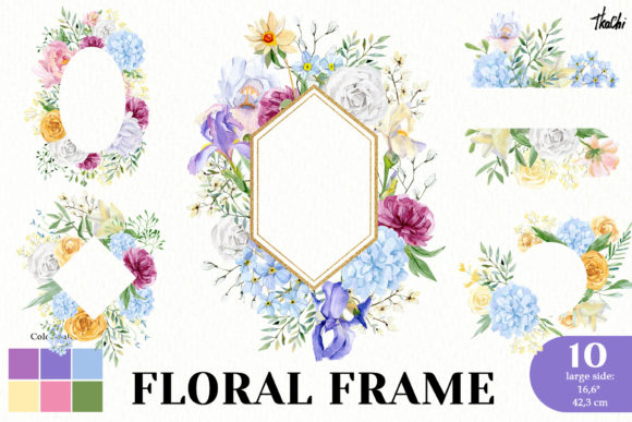 Watercolor Spring Floral Frame Clipart: Elevating Your Creative Projects with Elegant Botanicals